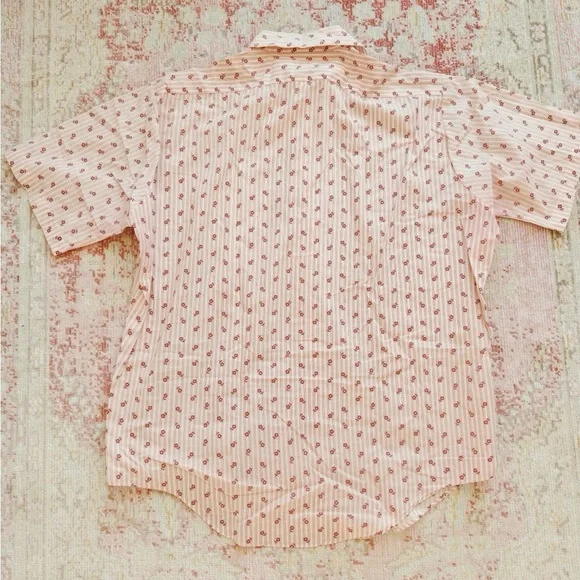 Vintage Men's Pink Flower Printed Shirt - Picture 2 of 4